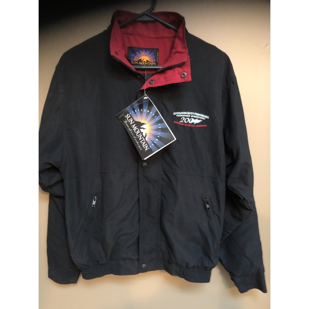 NWT Vtg Sun Mountain Atherton Golf Jacket Windbreaker Men S Black Zip Raincoat
